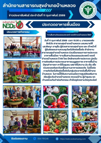 "งานสืบสานวัฒนรรรมประเพณี ของดีอำเภอบ้านหลวง ปี 69"